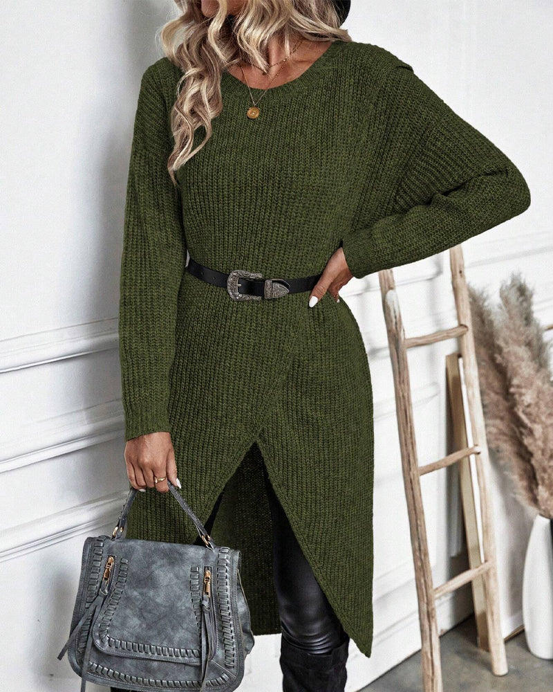 IGGY | Stylowa Sukienka-Sweter Casual z Bawełnianej Mieszanki