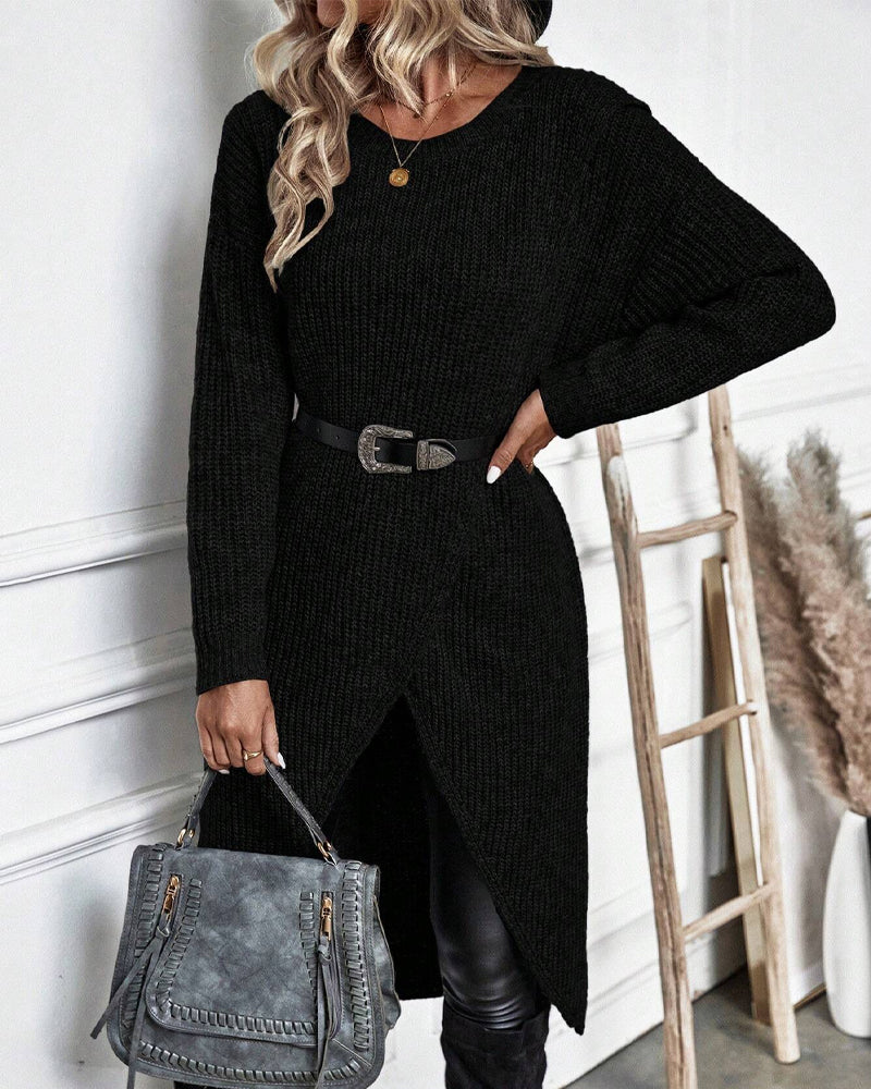IGGY | Stylowa Sukienka-Sweter Casual z Bawełnianej Mieszanki