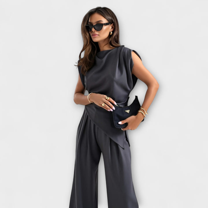 Sofia – Asymmetrical Ensemble with Draped Shoulders