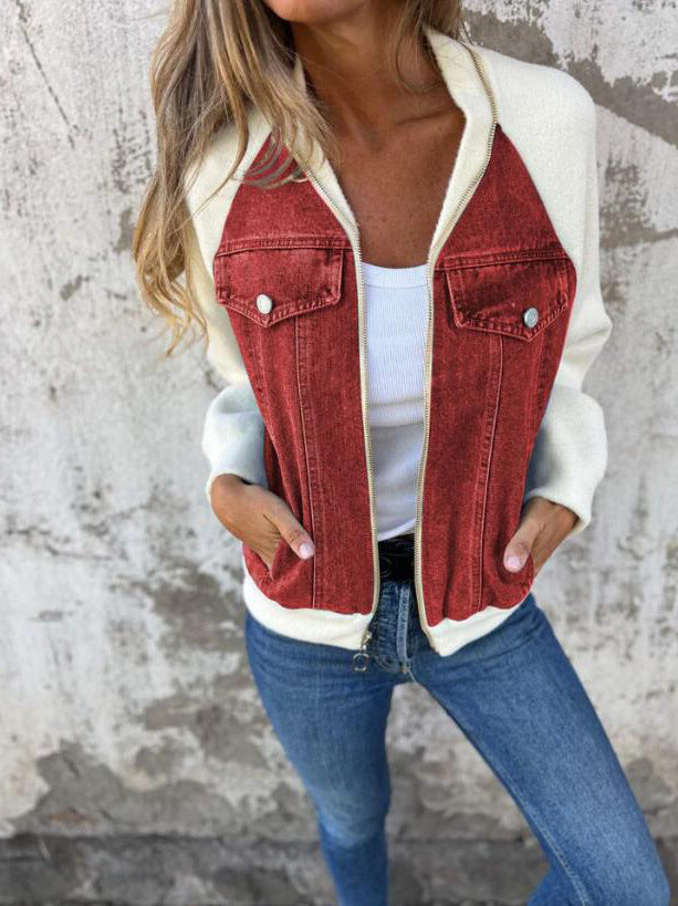 Emily - Stylish casual jacket with zip and V neck