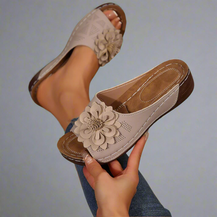 Jolanda | Elegant Orthopaedic Sandals with Floral Design