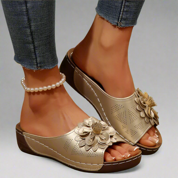 Jolanda | Elegant Orthopaedic Sandals with Floral Design