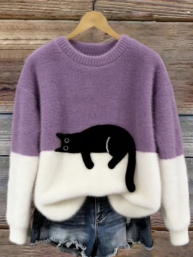 Sophia - Women’s sweatshirt with cat print