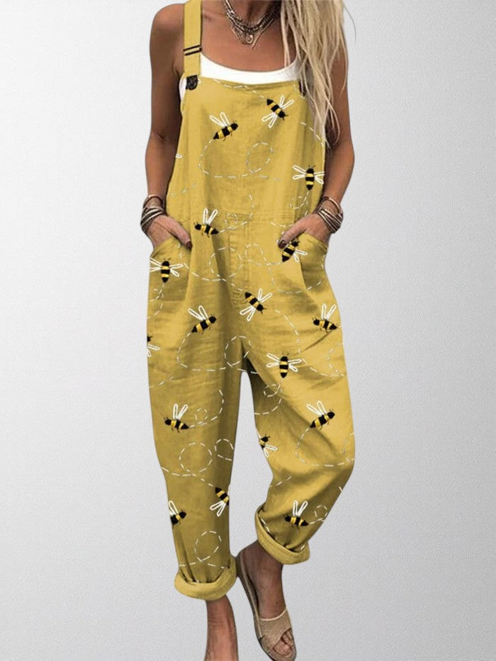 Olivia - Artistic Farm Print Jumpsuit