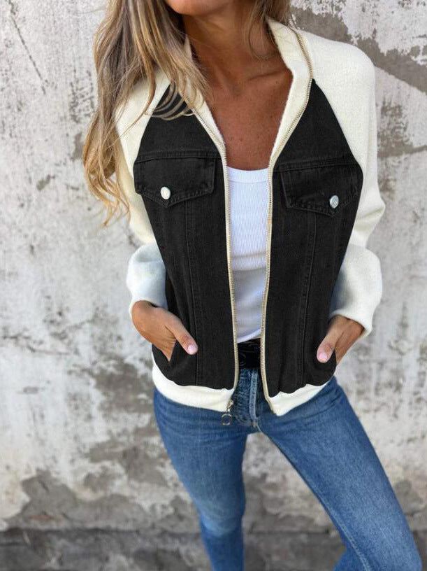 Emily - Stylish casual jacket with zip and V neck