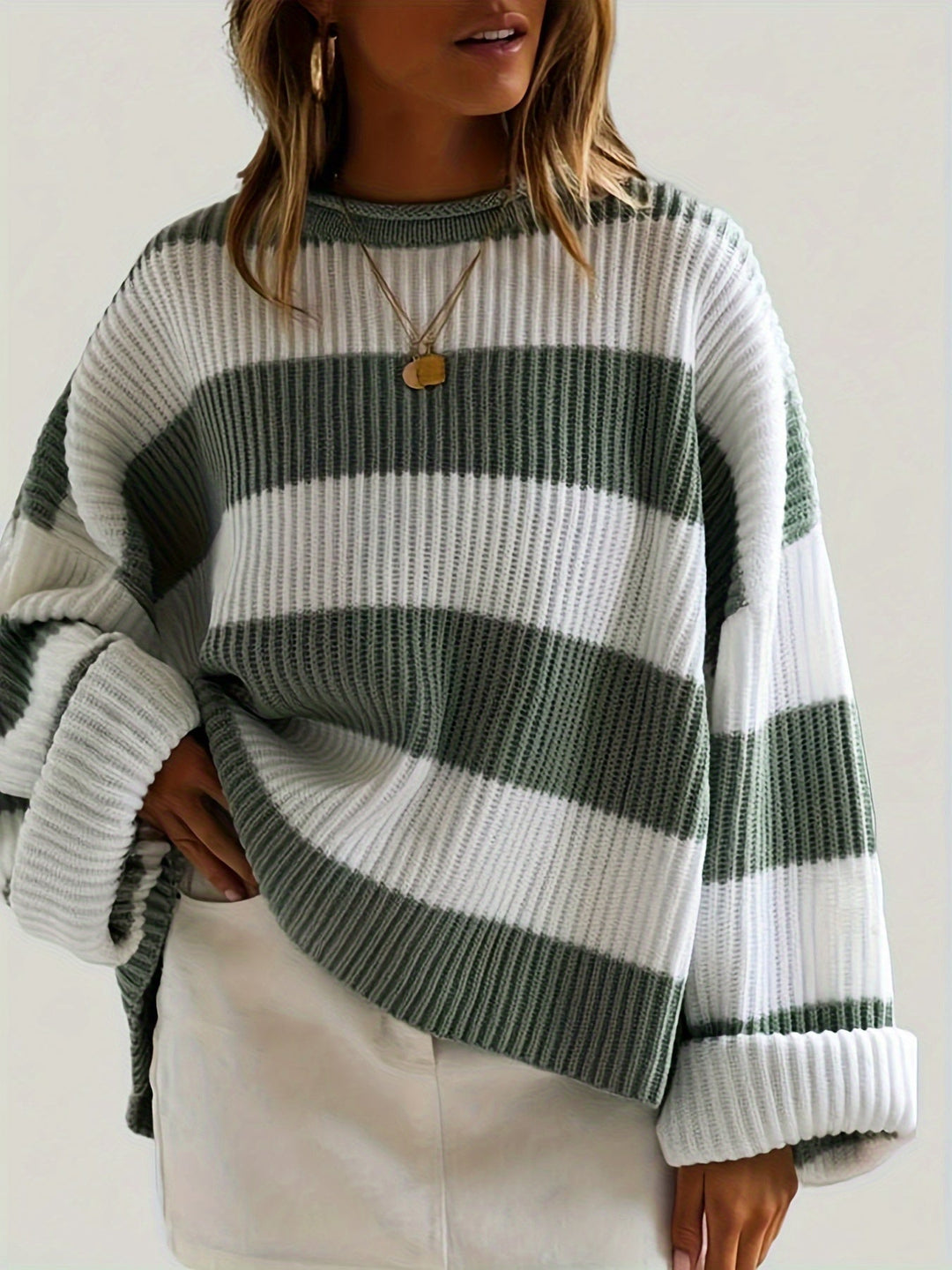 Ornella | Striped Round Neck Jumper