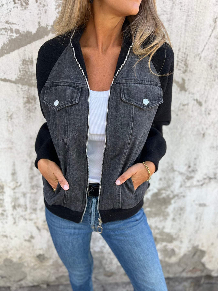 Emily - Stylish casual jacket with zip and V neck