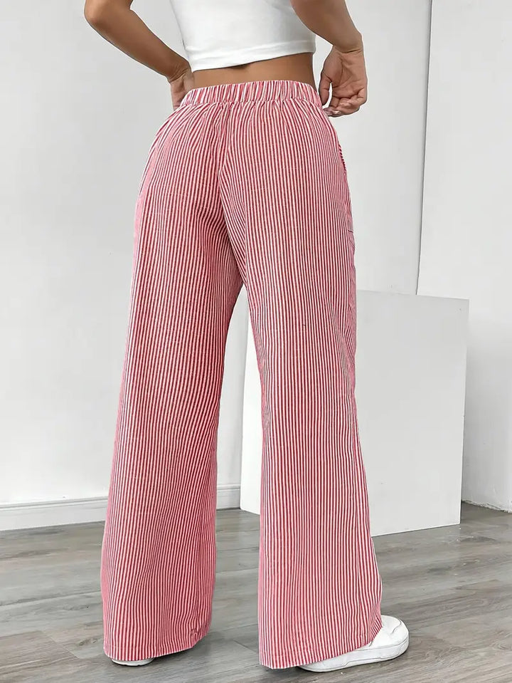 Alina™ | Elegant Striped Trousers with Pockets