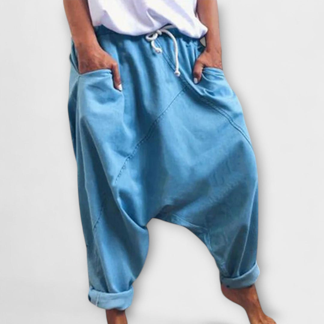Hara - Wide-Cut Harem Pants with Drawstring