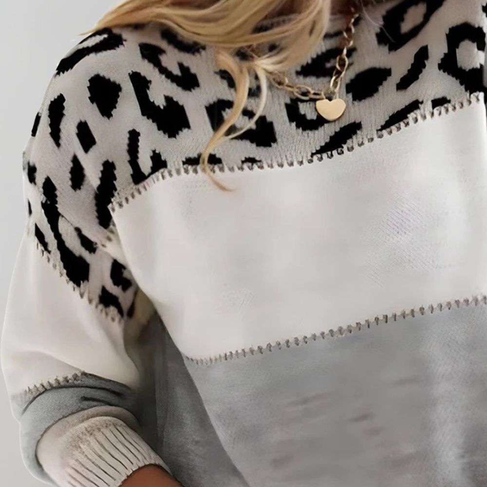 Cheyenne™ | Casual Sweater with Leopard Print