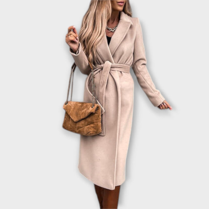 Eliza – Stylish Long Coat with Tie Belt