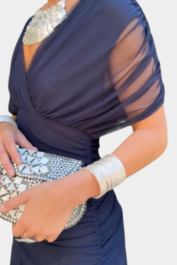 Elowen - Long floral dress with V-neck